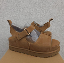 UGG CHESTNUT STRAPPY GOLDENSTAR HI PLATFORM SANDALS, WOMEN US 8/ EUR 39 NEW