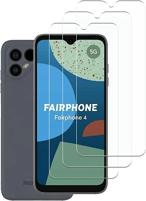 CRACKSIN 3x Schutzglas für Fairphone 4 Panzerfolie Displayschutz Echt Hartglas 9H