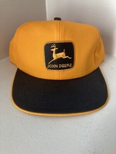 Vintage John Deere Trucker Hat Snapback Hat Baseball Cap Patch Black/Yellow