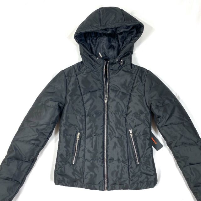 Ambiance outerwear womens black puffer jacket NEW size small hooded ...