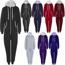 Mens Long Sleeve Zip up Hooded Jumpsuit All in One 1Onesie Nightwear Playsuit