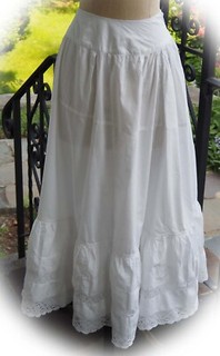 Edwardian White Petticoat with Ruffles and Lace