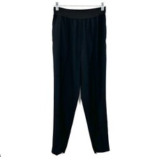 EVERLANE Black 100% Wool Ankle Zip Pull On Elastic Waist Trouser Pants Size 0