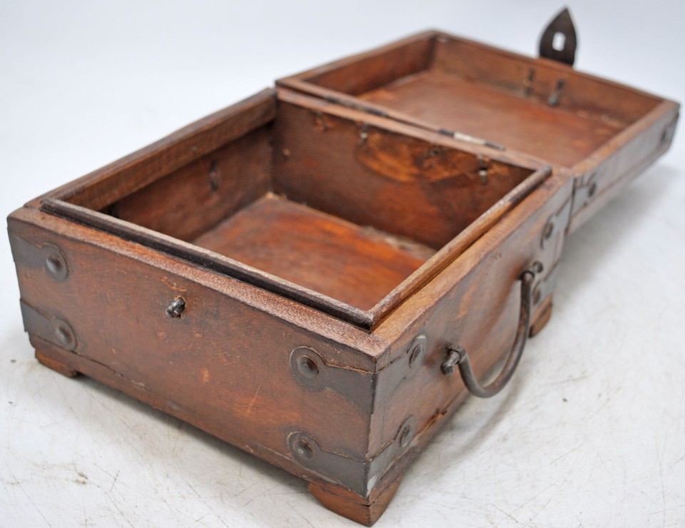 Vintage Wooden Square Storage Chest Box Original Old Hand Crafted | eBay