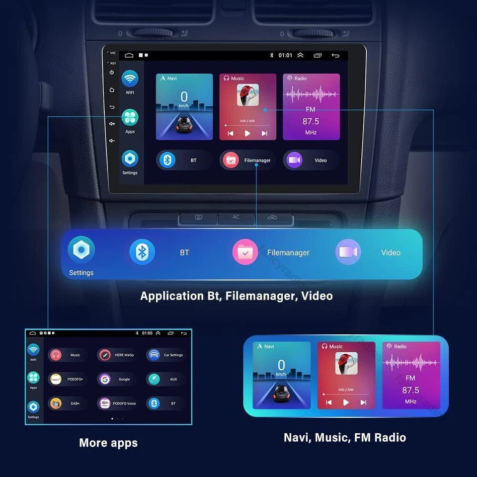 For Toyota Corolla 2009-2013 32G Android 14 Car Stereo Radio GPS Navi BT Carplay - Image 2 of 4