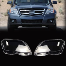 Pair Headlight Headlamp Lens Cover For 2009-2012 Mercedes GLK 300 350