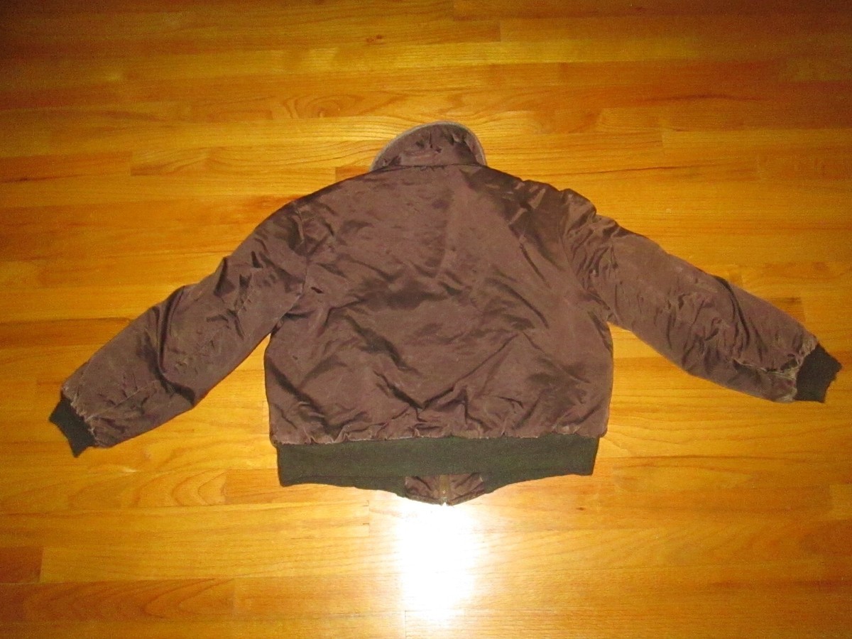 1950s 60s Vtg Hercules Thick Nylon Brown Work Wear bomber ski 