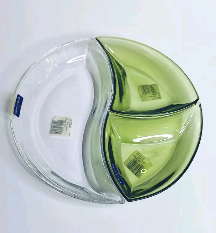 3 Pc Villeroy & Boch New Wave Move Olive GREEN & CLEAR