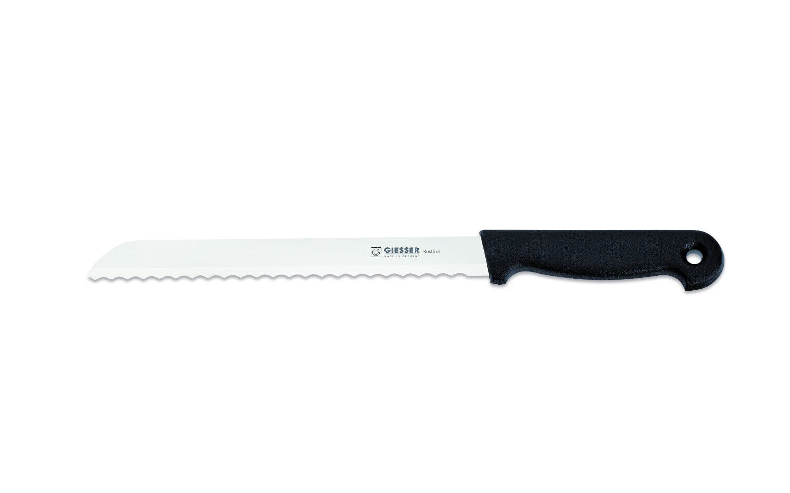 Giesser Messer Brotmesser Konditormesser Sägemesser Wellenschliff 19 cm schwarz