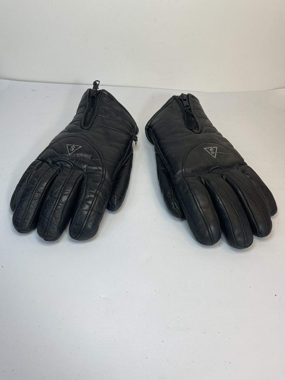 Vintage Saranac Leather Gloves Mens Small, calk hide, insulated black