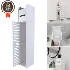 Bathroom Floor Cabinet Kitchen Cupboard Slim Bedroom Sideboard 1 Door, PVC White