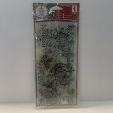 Christmas Clear Stamps 16 Pieces Inkadinkado Santa Snowman Peace Noel Tree NEW