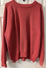 Women  s Vintage 80-90  s Eddie Bauer Pink Cable Knit Sweater