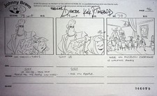 Johnny Bravo 1997 Singed KIRK TINGBLAD SIGNED Studio COPY Storyboard Page #KT