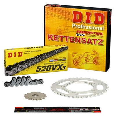 Kettensatz Honda XL 125 V Varadero (JC32) 01-10, DID EXTRA verstärkt, endlos