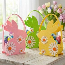 Easter Felt Basket Rabbit Egg Basket Happy Easter Handbag Easter Candy Gift Bag