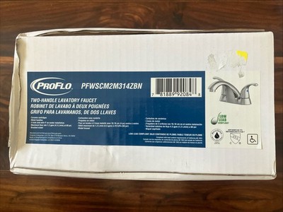 PROFLO PFWSCM2M314ZBN 1.2gpm 2 Handle Centerset Bathroom Faucet  Brushed Nickel