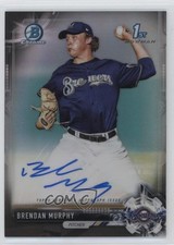 2017 Bowman Draft Chrome Pick Black Refractor 36/75 Brendan Murphy Auto 13iq