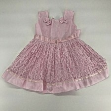 Pink Lace Ruffle Girls Dress Youth Bows