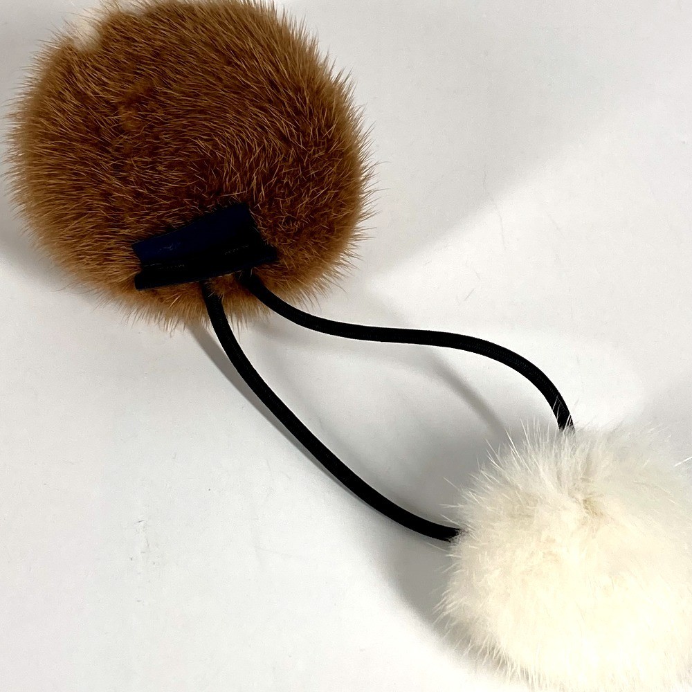 LOUIS VUITTON M77738 Logo fur Scrunchie-Vizon LV Cozy hair