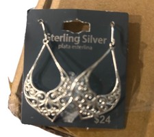 New Sterling Silver Filigree Dangle Earrings MSRP 24