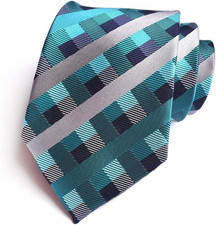 3.15" 8cm Fashion Striped PaisleyTies Mens Plaid Flower Necktie for Wedding