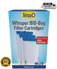 Tetra Whisper Bio-Bag Filter Cartridges Large 3-Pack Ready-to-Use BLUE
