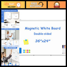 Magnetic Double-Sided Dry Erase Whiteboard Wall 36x24 - Perfect for Home  Offic