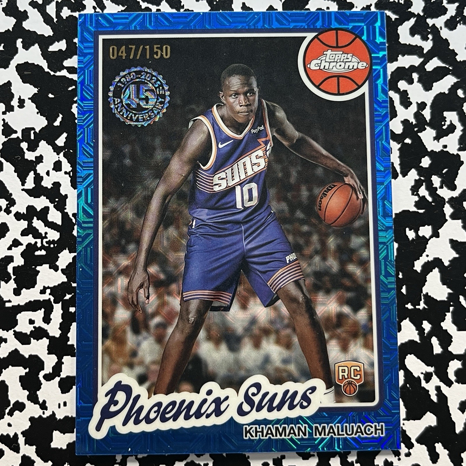 2025-26 Topps Chrome Khaman Maluach Blue Mojo /150 (RC) TC-KM+ Bonus Silver Mojo