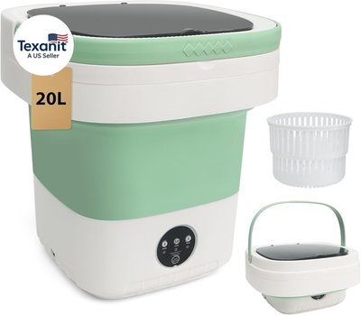 #ad 20L Portable Washing Machine Foldable Mini Washer and Spin Dryer Combo with 3 W $87.71
