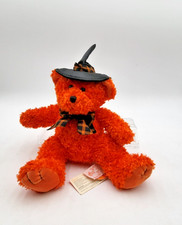 Russ Berrie Halloween Witch Bear Hocus Witch's Hat Plaid Bow Tie Tag Homestyle