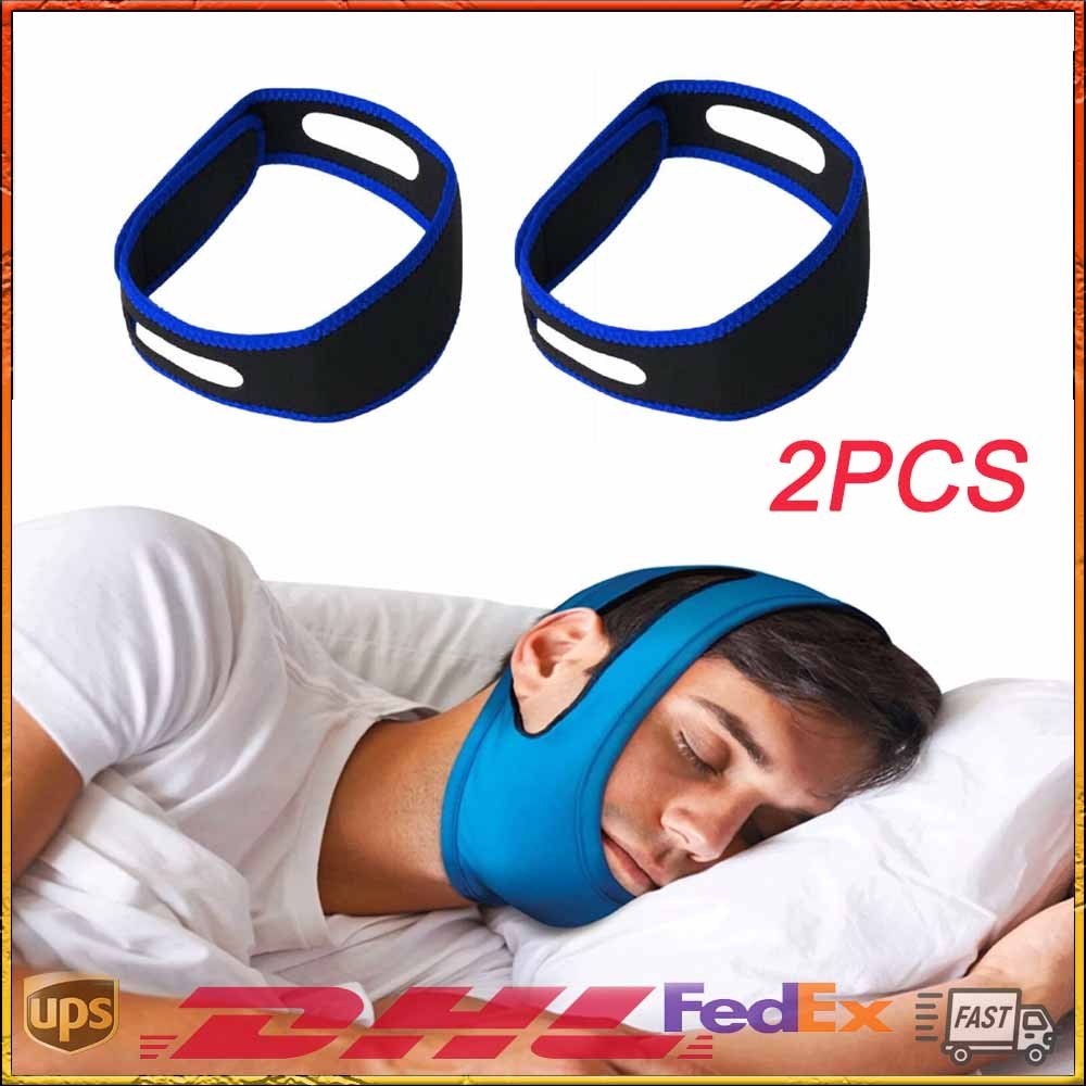 Anti Snore Chin Strap Stop Snoring Belt Sleep Apnea Support Solution 2 Pack