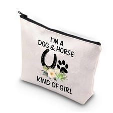 BDPWSS Dog  Horse Lover Gifts: Makeup Bags for Women  Girls - Paw Print Hor...