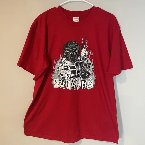 T shirt Supreme Authentique Taille L Mercenary Tee Rouge FW19 2019 Coton