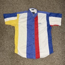VTG Chaps Ralph Lauren Button Down Shirt Mens Large Colorful 80s 90s Embroidered