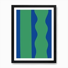 Listing image for Tandem Light Blue And Off-White Min Framed Wall Art Poster Canvas Print Picture