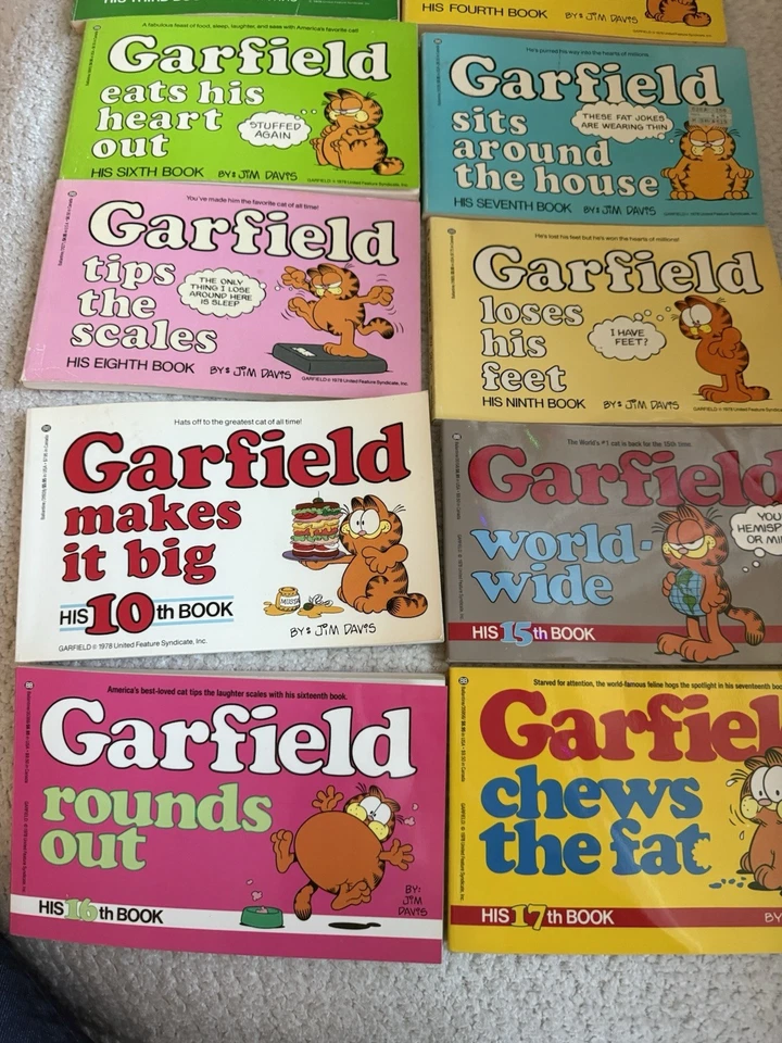 Lote de histórias em quadrinhos originais Garfield 1,2,3,4,6,7,8,9,1015,16,17 - Imagem 3 de 4