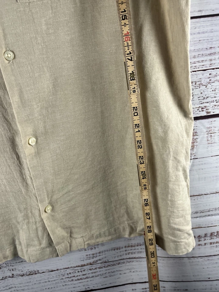 Gap Shirt Men’s M Short Sleeve Standard Fit Tan Button Up NWT Made With Linen - Image 3 of 4