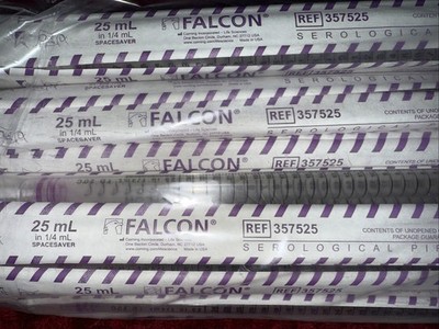 Falcon Serological Pipette 25 ml with Plug PS Total of 30 Pipets