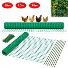 Barrier Mesh Fence Green Plastic Safety Garden Fencing Netting Net & Pins Set