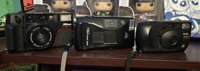 Lot Of 3 Vintage 35mm Film Point And Shoot Cameras - Tested And DO NOT WORK