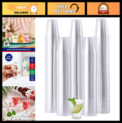 500 Disposable Plastic Shot Glasses 1.5 oz - Perfect for Whiskey, Tastings & Sam