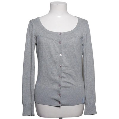 Ichi, Strickjacke, Damen, Größe: M, Grau, Baumwolle, Einfarbig, Feinstrick #QiE