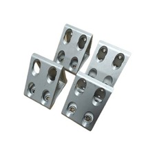 4338, 15 Series, 8 Hole Aluminum Inside Corner Gusset L Bracket 4 Pcs, +Hardware