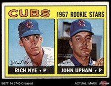 1967 Topps #608 Rich Nye / John Upham Cubs RCs RC 2 - GOOD