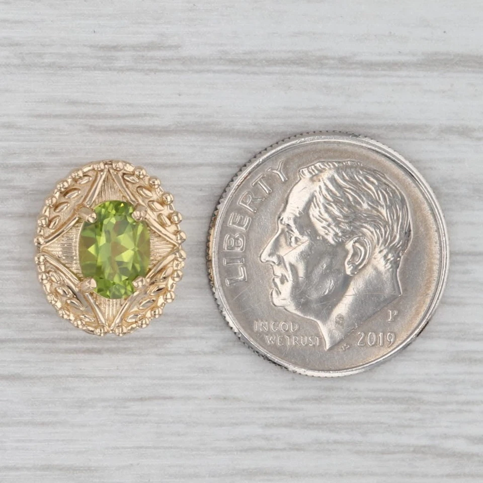 0.74ct Peridot Solitaire Slide Bracelet Charm 14k Yellow Gold Richard Glatter - Image 4 of 4
