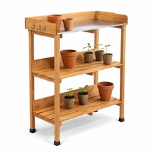 NEW! Wooden Potting Table Flower Plant Workbench Garden Greenhouse