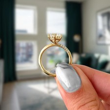 1.50 Carat Round IGI Certified Lab Grown Diamond Engagement Ring 14k Yellow Gold