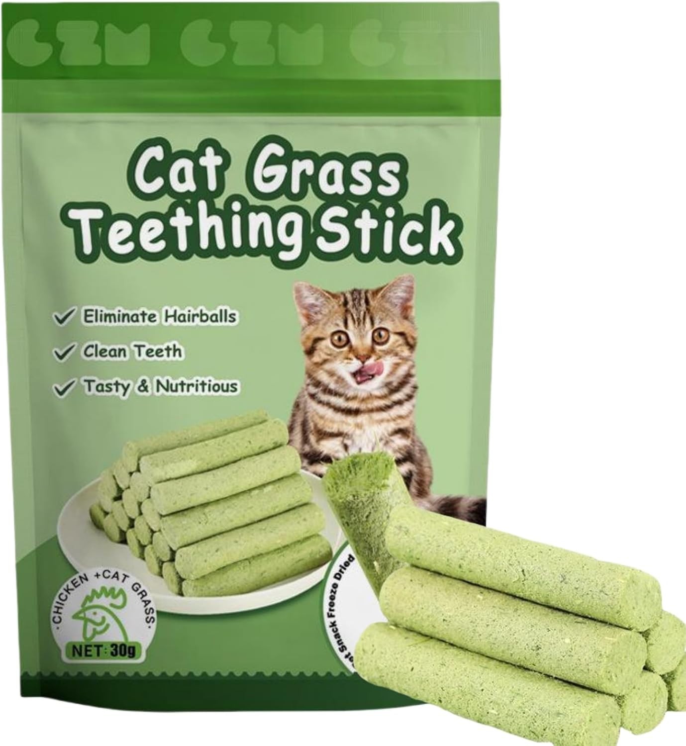6Pcs Cat Grass Teething Stick,Cat Grass Sticks,C/at Chew Sticks,C/at Dental Sti