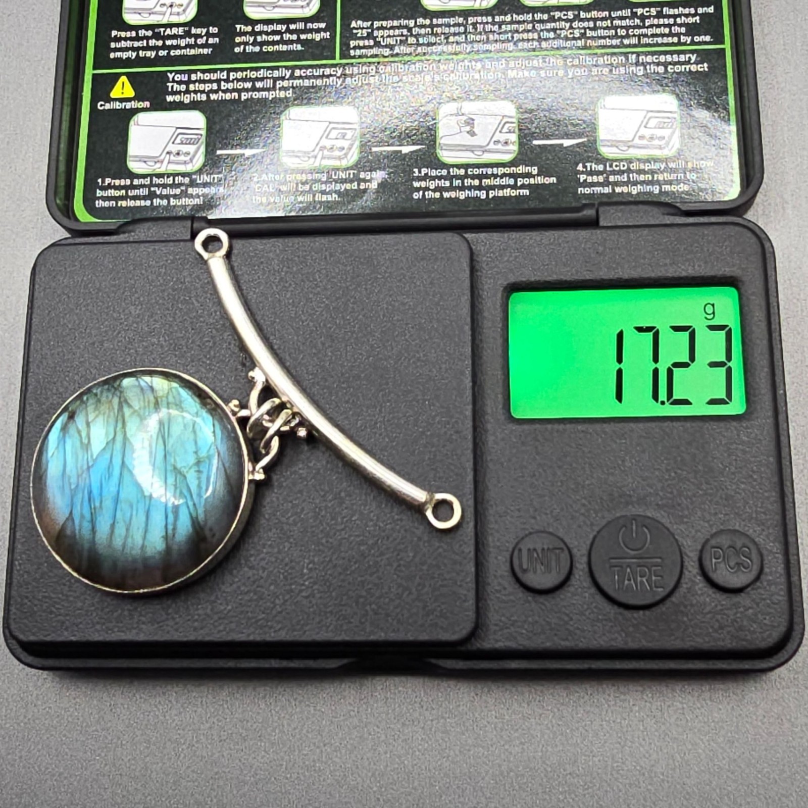 Sterling Silver Labradorite Statement Pendant 1.7… - image 9